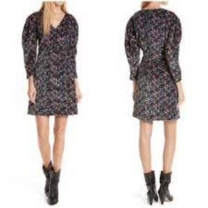 La Vie Rebecca Taylor Puff Sleeves Velvet Dress